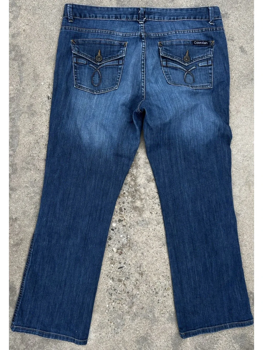 Calvin Klein Denim Jeans Blue Medium Fade Wash Women's 14 36W x 28.5L